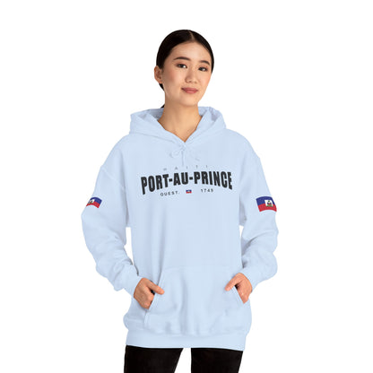 Port-au-Prince Pride Hooded Sweatshirt | Cozy Unisex Hoodie for Home, Travel, Special Occasions, Gifts, Fashion Statement