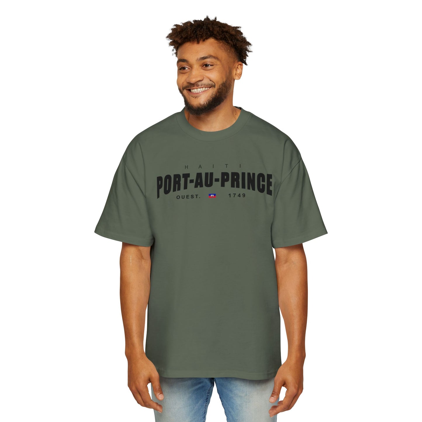 Port-au-Prince Oversized Tee - Jalouzi Neighborhood, Petyonvil Haiti Design