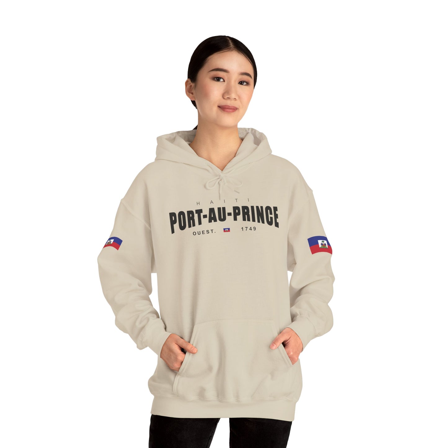 Port-au-Prince Pride Hooded Sweatshirt | Cozy Unisex Hoodie for Home, Travel, Special Occasions, Gifts, Fashion Statement