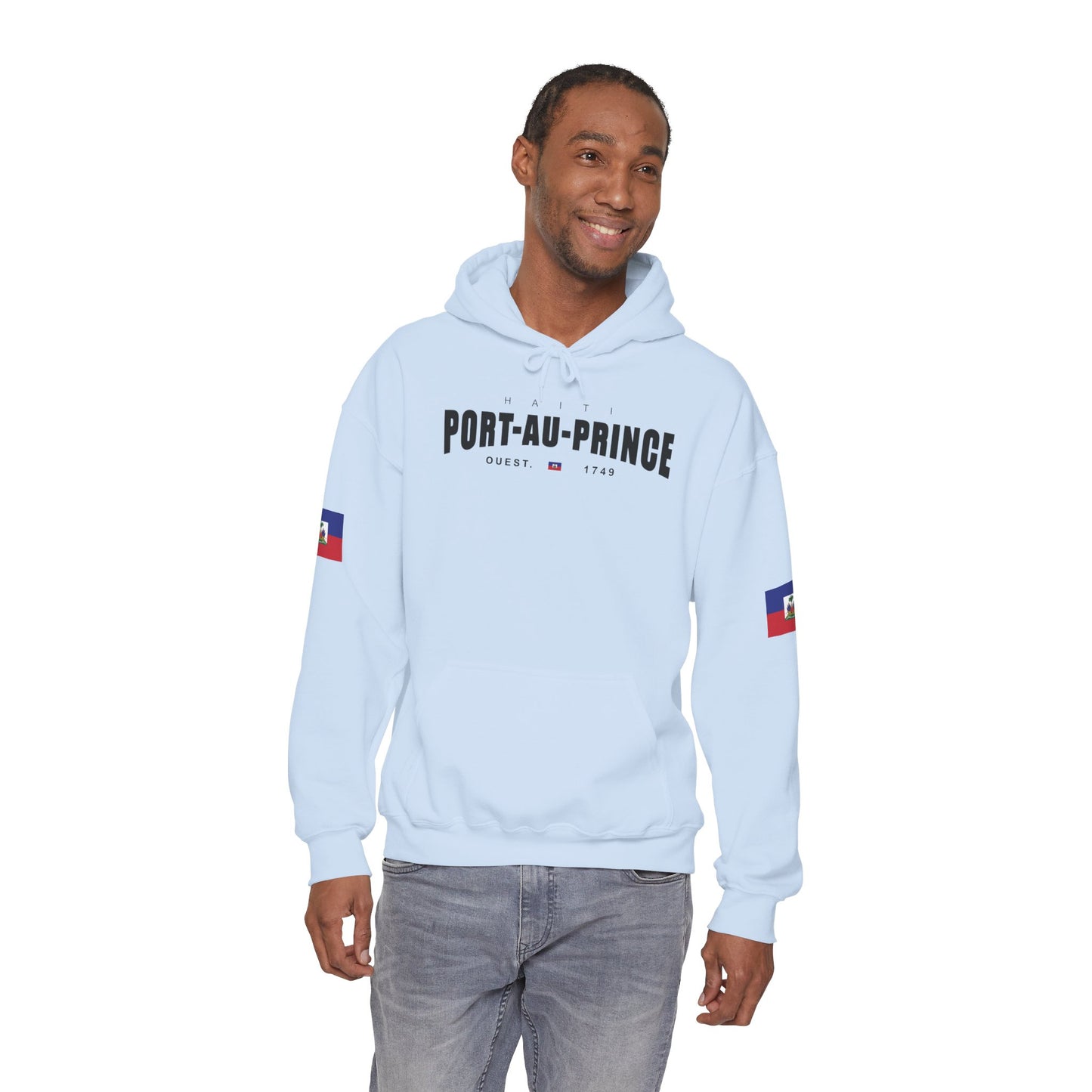 Port-au-Prince Pride Hooded Sweatshirt | Cozy Unisex Hoodie for Home, Travel, Special Occasions, Gifts, Fashion Statement