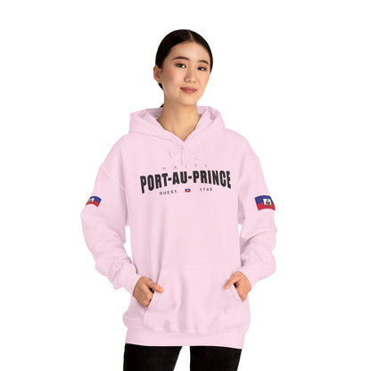 Port-au-Prince Pride Hooded Sweatshirt | Cozy Unisex Hoodie for Home, Travel, Special Occasions, Gifts, Fashion Statement