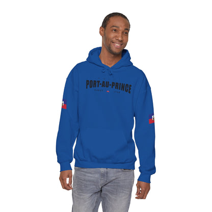Port-au-Prince Pride Hooded Sweatshirt | Cozy Unisex Hoodie for Home, Travel, Special Occasions, Gifts, Fashion Statement