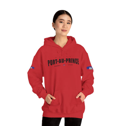 Port-au-Prince Pride Hooded Sweatshirt | Cozy Unisex Hoodie for Home, Travel, Special Occasions, Gifts, Fashion Statement