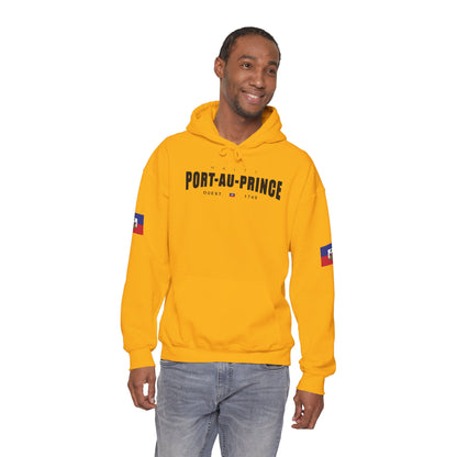 Port-au-Prince Pride Hooded Sweatshirt | Cozy Unisex Hoodie for Home, Travel, Special Occasions, Gifts, Fashion Statement