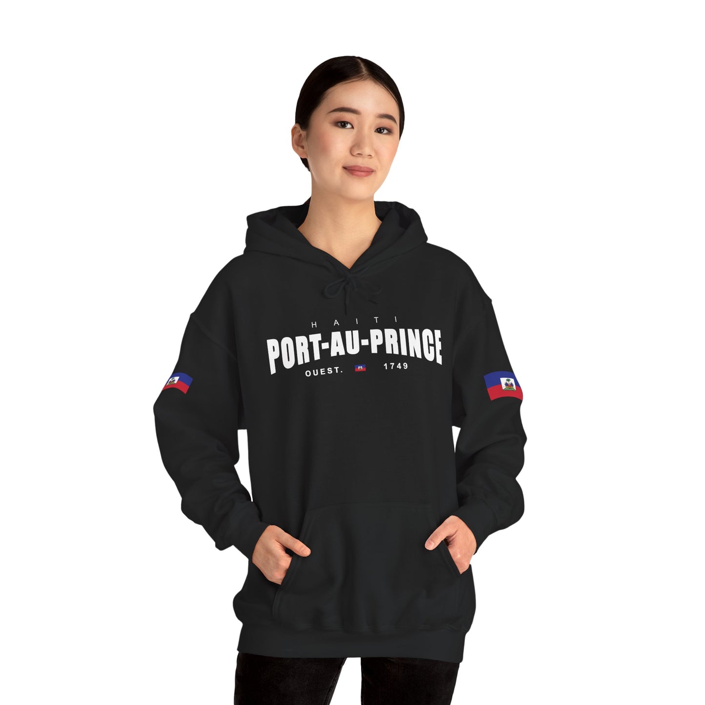 Port-au-Prince Pride Hooded Sweatshirt | Cozy Unisex Hoodie for Home, Travel, Special Occasions, Gifts, Fashion Statement