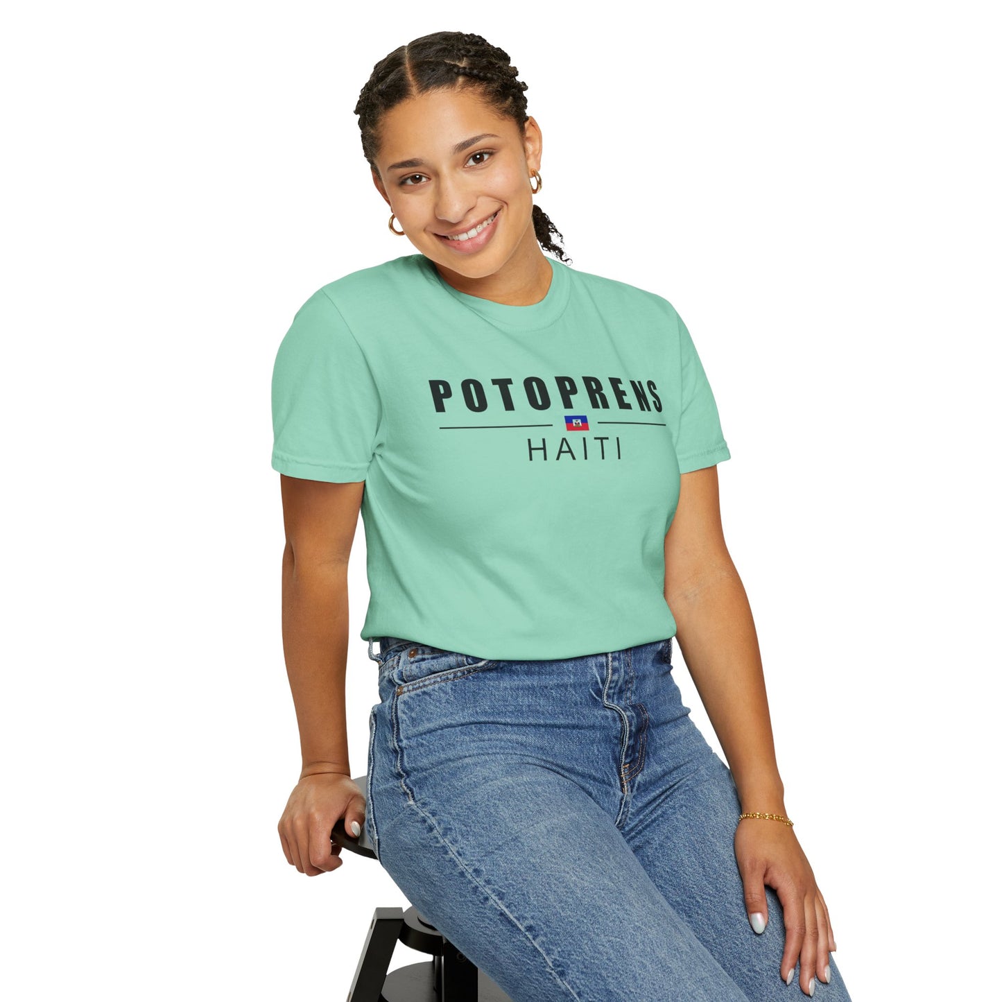 Haiti Pride T-shirt, Unisex Garment-Dyed Tee