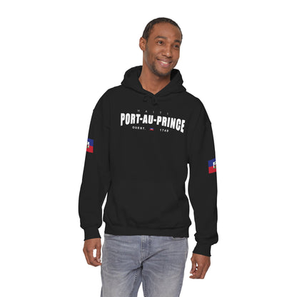 Port-au-Prince Pride Hooded Sweatshirt | Cozy Unisex Hoodie for Home, Travel, Special Occasions, Gifts, Fashion Statement