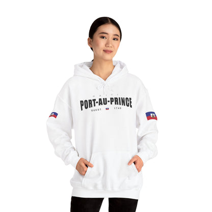 Port-au-Prince Pride Hooded Sweatshirt | Cozy Unisex Hoodie for Home, Travel, Special Occasions, Gifts, Fashion Statement
