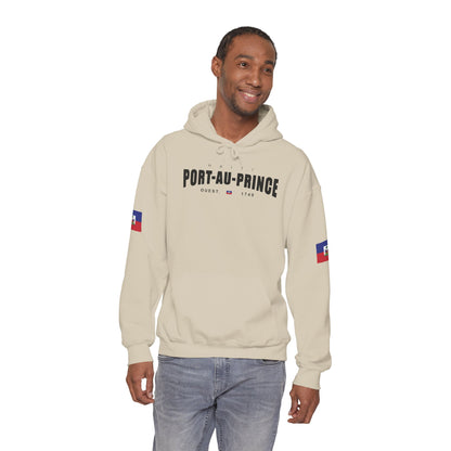 Port-au-Prince Pride Hooded Sweatshirt | Cozy Unisex Hoodie for Home, Travel, Special Occasions, Gifts, Fashion Statement